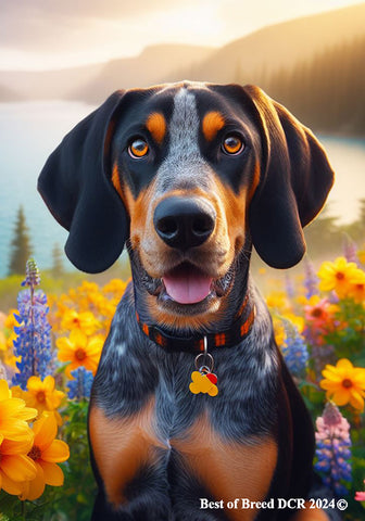 Blue Tick Coonhound -  Best of Breed DCR Spring House and Garden Flag