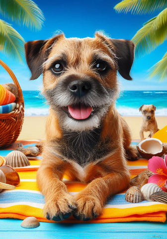 Border Terrier-  Best of Breed DCR Summer Outdoor Flag