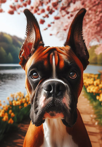 Boxer Fawn Uncropped - Best of Breed DCR Spring Outdoor Flag