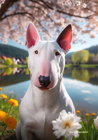 Bull Terrier White - Best of Breed DCR Spring Outdoor Flag