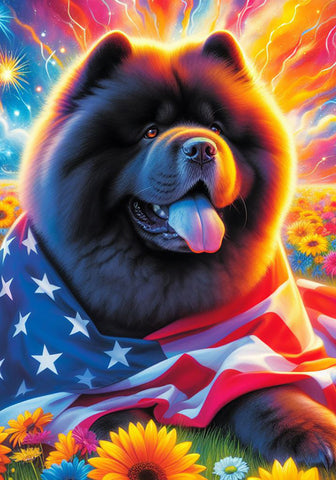 Chow Black - Best of Breed DCR Patriotic I Outdoor Flag