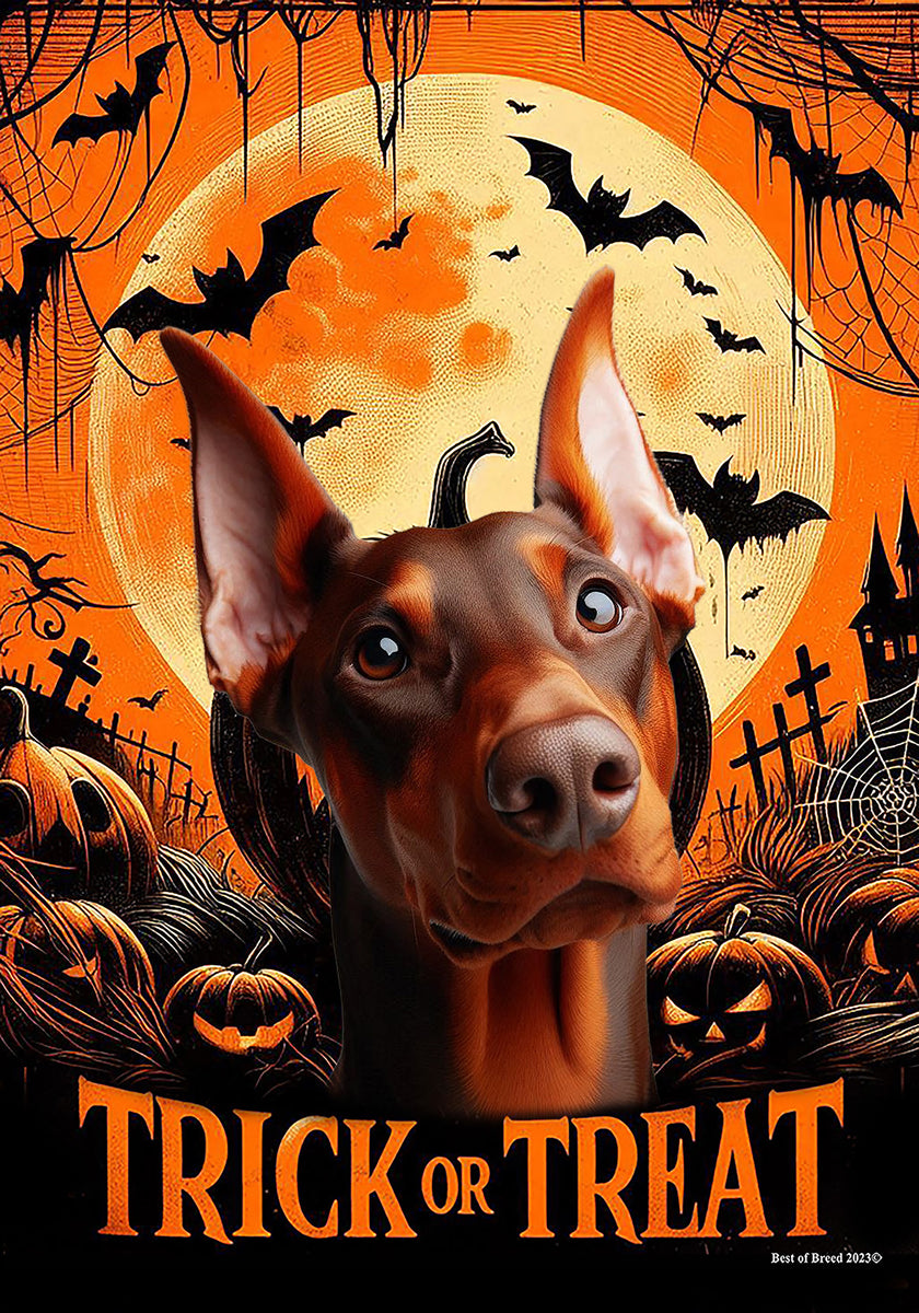 Doberman Red Cropped - Best of Breed Halloween Outdoor House and Garde