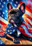 French Bulldog Black - Best of Breed DCR Patriotic I Outdoor Flag