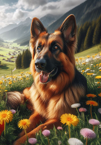 German Shepherd  - Best of Breed DCR Spring Outdoor Flag