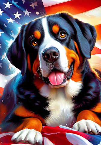 Greater Swiss Mountain Dog - Best of Breed DCR Patriotic I Outdoor Flag