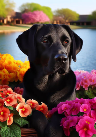 Black Labrador - Best of Breed DCR Spring Outdoor Flag