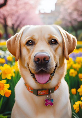 Yellow Labrador - Best of Breed DCR Spring Outdoor Flag