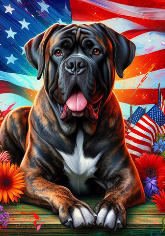 Mastiff Brindle - Best of Breed DCR Patriotic I Outdoor Flag