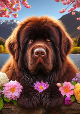 Newfoundland Chocolate - Best of Breed DCR Spring Outdoor Flag