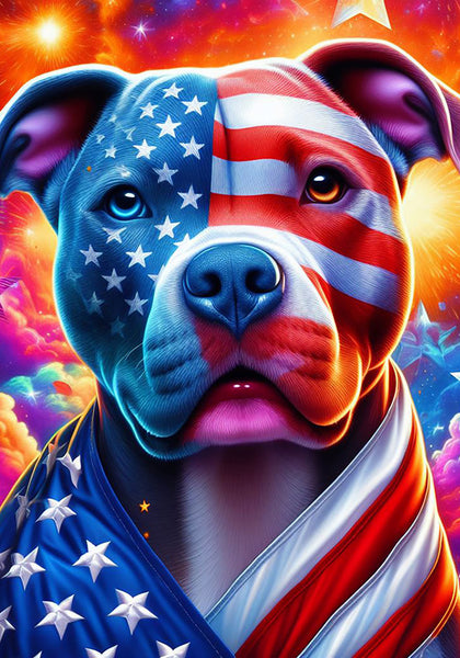 Pit Bull Red - Best of Breed DCR Patriotic I Outdoor Flag