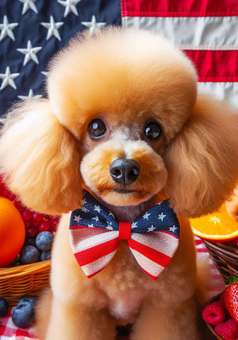 Poodle Apricot - Best of Breed DCR Patriotic I Outdoor Flag