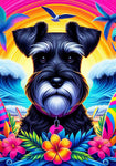 Schnauzer Black Uncropped -  Best of Breed DCR Summer Outdoor Flag