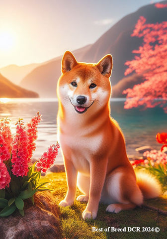 Shiba Inu Red -   Best of Breed DCR Spring House and Garden Flag