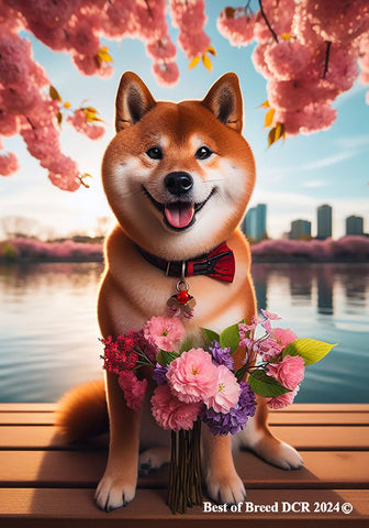 Shiba Inu Brown -  Best of Breed DCR Spring House and Garden Flag