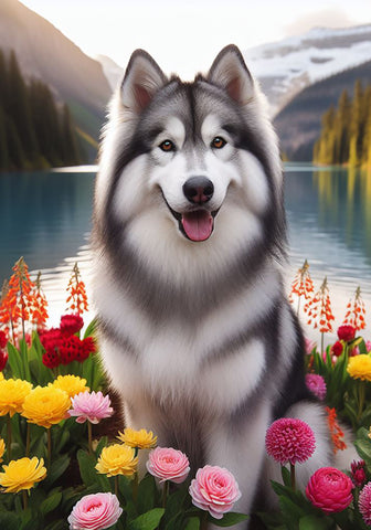 Siberian Husky Grey - Best of Breed DCR Spring Outdoor Flag