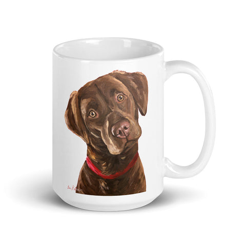 Chocolate Lab Mug, Dog Coffee Mug, 15oz Labrador Dog Mug