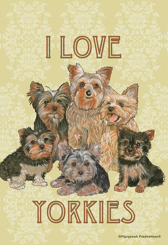 Yorkies - Best of Breed Pipsqueak Productions Outdoor Flag