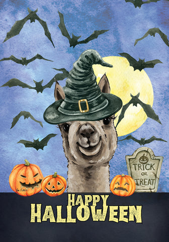 Alpaca - Hippie Hound Studio Best of Breed Halloween House and Garden Flag