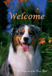 Australian Shepherd - Close Encounters of the Furry Kind Welcome  House and Garden Flags