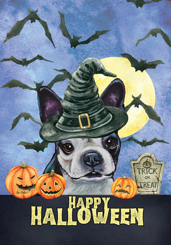 Boston Terrier - Hippie Hound Studio Best of Breed Halloween House and Garden Flag