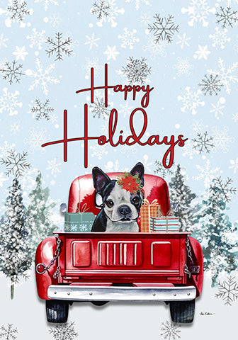 Boston Terrier - Hippie Hound Studio Best of Breed Holiday House and Garden Flag