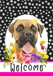 Boxer Uncropped - Hippie Hound Studios Paw Prints  House and Garden Flags