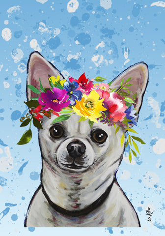Chihuahua - Hippie Hound Studios Summer Crown  House and Garden Flags