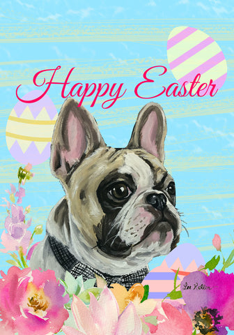 French Bulldog Pied - Hippie Hound Studios Easter  House and Garden Flags