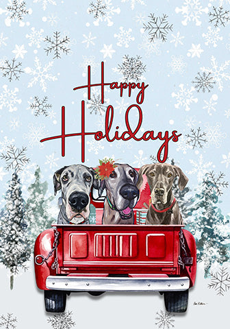Great Dane - Hippie Hound Studio Best of Breed Holiday House and Garden Flag