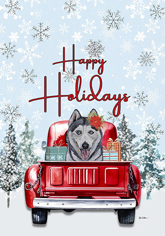 Siberian Husky - Hippie Hound Studio Best of Breed Holiday House and Garden Flag