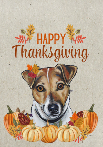 Jack Russell - Hippie Hound Studio Best of Breed Thanksgiving House and Garden Flag