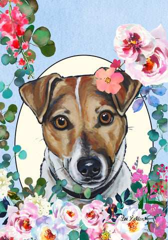 Jack Russell - Hippie Hound Studios Spring  House and Garden Flags