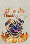 Pug Fawn - Hippie Hound Studio Best of Breed Thanksgiving House and Garden Flag