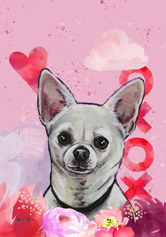 Chihuahua - Hippie Hound Studios Valentines  House and Garden Flags