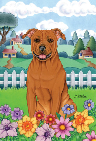 American Pit Bull Terrier - Tomoyo Pitcher Spring Outdoor Flag