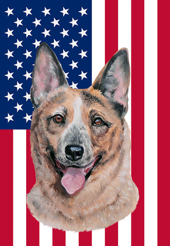 Australian Cattle Dog - Best of Breed American Flags House and Garden Size