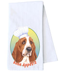 Basset Hound - Tomoyo Pitcher Kitchen Tea Towel Size 12" x 18" 100% Cotton