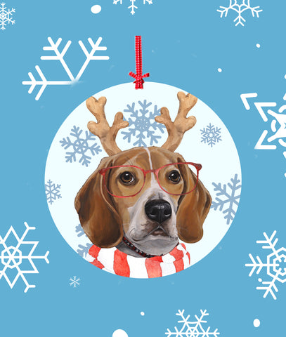 Beagle -   Hippie Hound Studios Christmas Tree Ornament