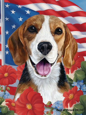 Beagle -  Best of Breed All-American Patriotic I Outdoor Flag