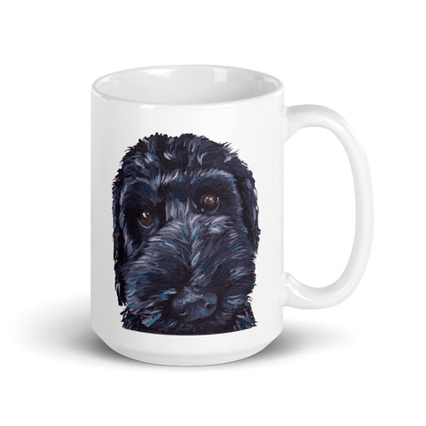 Labradoodle Mug, Dog Coffee Mug, 15oz Black Doodle Dog Mug