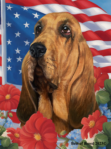 Bloodhound - Best of Breed All-American Patriotic I Outdoor Flag