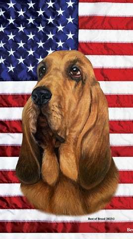 Bloodhound - Best of Breed Patriotic Terry Velour Microfiber Beach Towel 30" x 60"