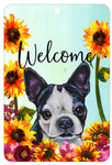 Boston Terrier - HHS Welcome Indoor/Outdoor Aluminum Sign 8" x 12"