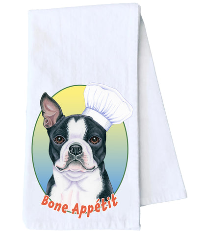 Boston Terrier - Tomoyo Pitcher Kitchen Tea Towel Size 12" x 18" 100% Cotton