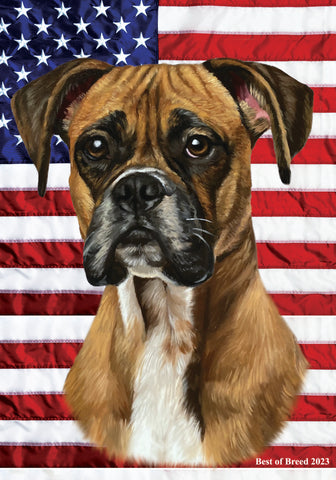 Boxer Fawn Uncropped - Best of Breed All-American III Outdoor Flag