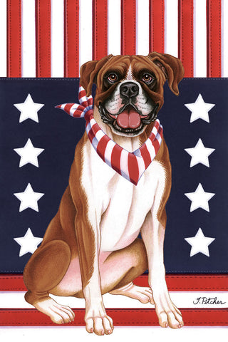 Boxer Fawn Uncropped - Tomoyo Pitcher Patriot Outdoor Flag