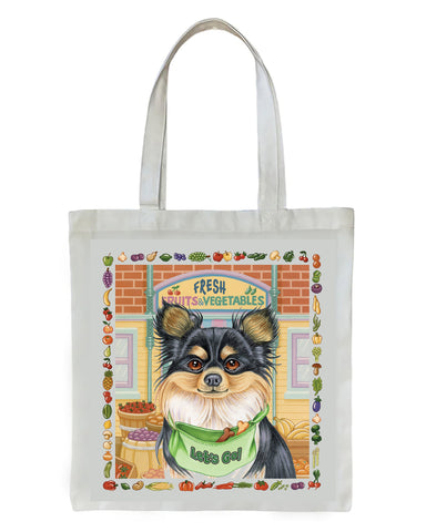 Chihuahua Longhair Black - Tomoyo Pitcher   Dog Breed Tote Bags