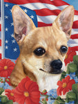 Chihuahua Tan Smooth - Best of Breed All-American Patriotic I Outdoor Flag