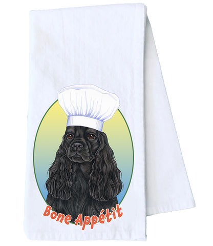 Cocker Spaniel Black - Tomoyo Pitcher Kitchen Tea Towel Size 12" x 18" 100% Cotton