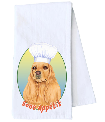 Cocker Spaniel Buff - Tomoyo Pitcher Kitchen Tea Towel Size 12" x 18" 100% Cotton